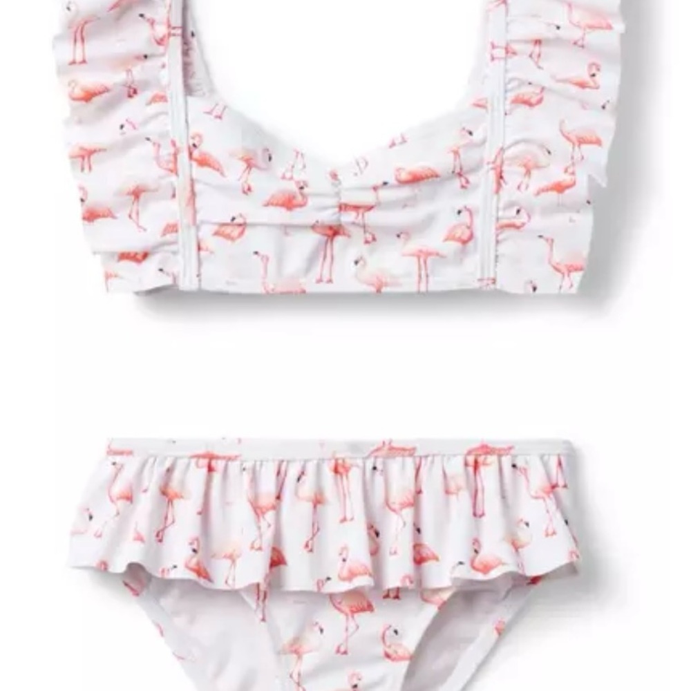 Janie and Jack Pink Flamingo Kids Swim Bikini
